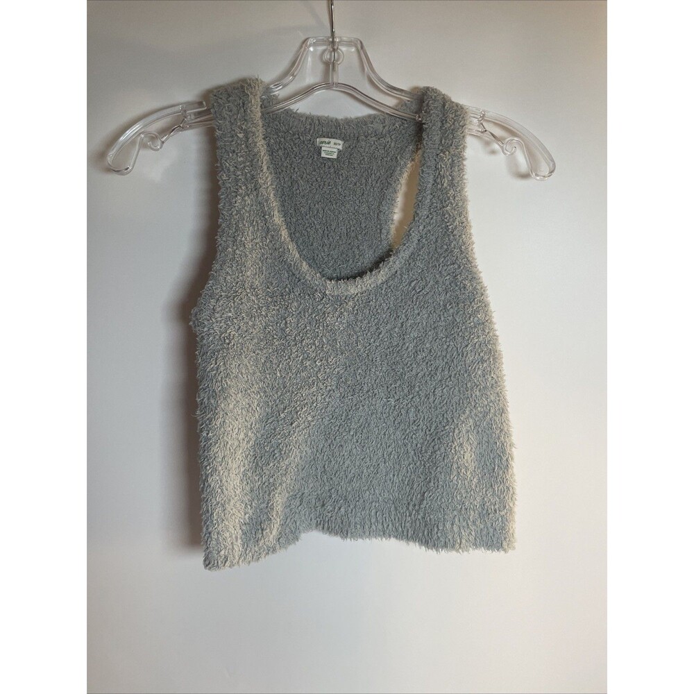 Aerie Top Fuzzy Soft Sleep Tank Top Gray XS